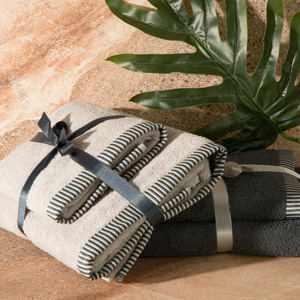 Towel Set 2 pcs Kos 50x90 70x140 Silver