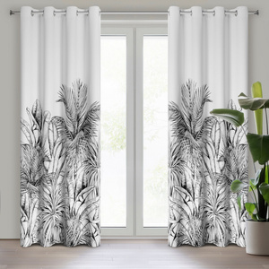 Curtain 140 x 250 Ready-made Nerina Drawstrings Bia+Black