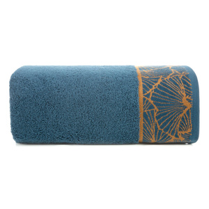Towel 50 x 90 Jacquard Cotton Musa3 Navy Blue