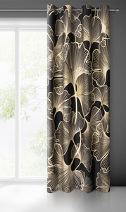 Curtain 140 x 250 Decorative Velvet Venus Black+Gold
