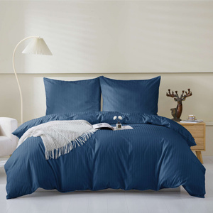 Bedding 160 x 200 3pc Cotton Adamashek Navy Blue