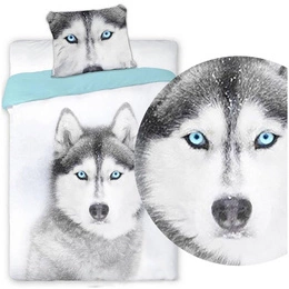 Husky White-Blue Cotton Youth Bedding 287 160x200NP 2 parts