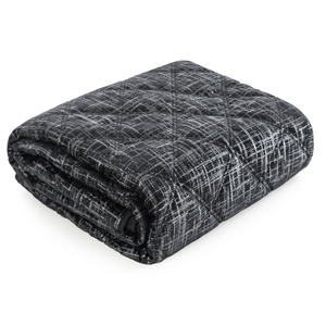 Quilted Velvet Bedspread 220 x 240 Blink6 Black
