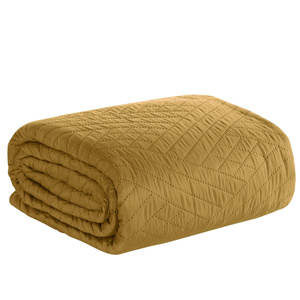 Bedspread 200 x 220 Quilted Decorative Boni1 Mustard