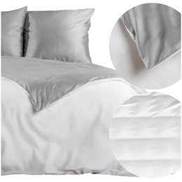 Bedding 220 x 200 3cz Satin Nova3 White + Silver