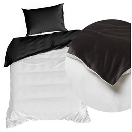 Bedding 140 x 200 2cz Satin Nova3 White + Black