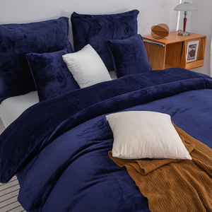 Bedding 220 x 200 3pc Microfiber Teddy Bear Cozy Navy Blue