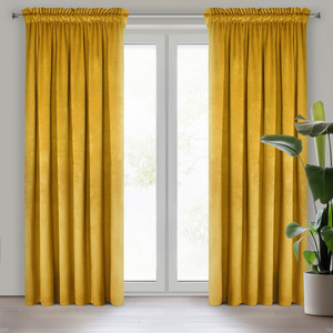 Decorative Curtain D91 Rosa On Tape 140 x 300 Mustard