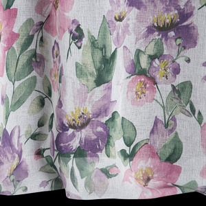 Curtain 135 x 250 Decorative Ready Iris White+Pink