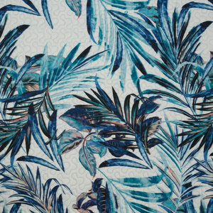 Bedspread 170 x 210 Quilted Pilar White+Turquoise