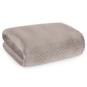 Sofia Beige Decorative Velour Bedspread 220 x 240