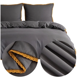 Bedding set 200 x 220 3 pieces Smooth with Lace Brandon 05