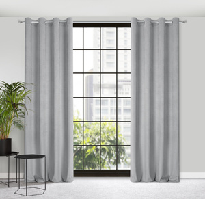 Velvet Eliza Curtain 140 x 250 Sash Grey