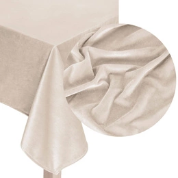 85 x 85 Decorative Velvet Soft Beige Tablecloth