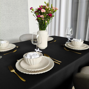 Tablecloth 140x220 Stain-Resistant Classic Elegant Black