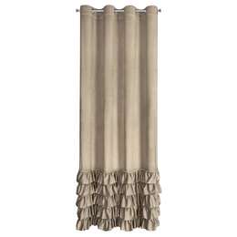 Curtain 140 x 250 Velvet with Ruffle Carli C.Beige