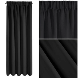 Curtain 135 x 270 Decorative Blackout Logan Black