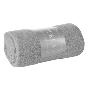 Blanket 200 x 220 Microfiber Boucle Boucle Silver