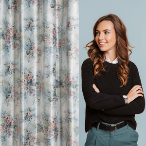 Curtain 140 x 250 Decorative Przel Marisa Gold+Pink