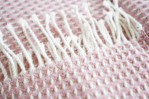 Blanket 200x220 Cotton-Acrylic Check Powder