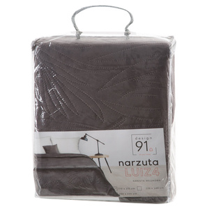 170 x 210 Quilted Velvet Luiz4 Graphite Bedspread