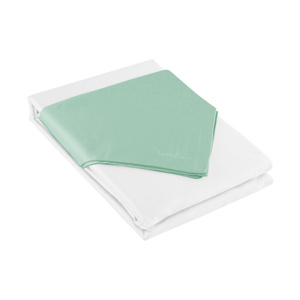 Bedding 180 x 200 3pc Satin Nova3 White + Mint