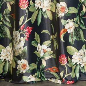 Velvet Alea Curtain 140 x 250 Pinstripe Black