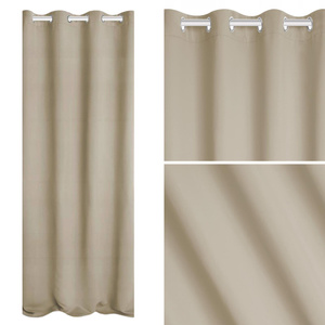 Curtain 140 x 250 Blackout Hold Beige Drawstrings