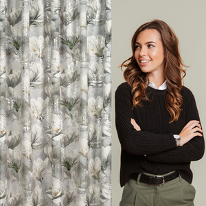 Curtain 140 x 300 Decorative Flex Sandy Steel+Silver