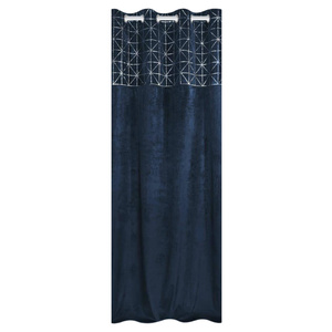 Curtain 140 x 250 Decorative Velvet Glossy Navy Blue