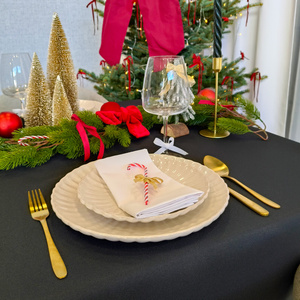 Tablecloth 120x200 Stain-Resistant Classic Elegant Black