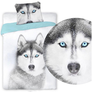 Husky White-Blue Cotton Youth Bedding 287 160x200NP 2 parts