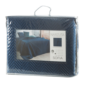 Sofia Velour Bedspread 230 x 260 Navy Blue