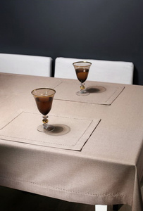 Tablecloth 160 x 160 Stainproof with Purse pattern 240_Beige