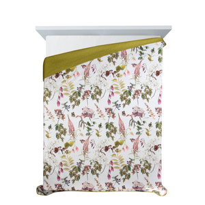 Bedspread 200 x 220 Quilted Rosa White+Green