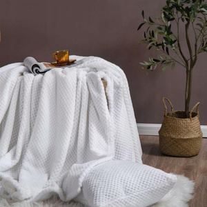 Blanket 150 x 200 Microfiber Jacquard Monte White