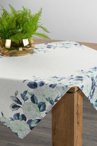 Tablecloth 85 x 85 Decorative Natu8 White+Green