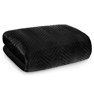 170 x 210 Decorative Velour Bedspread Sofia Black