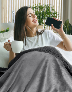 Blanket 170 x 210 Microfiber Double-sided Tedy Steel