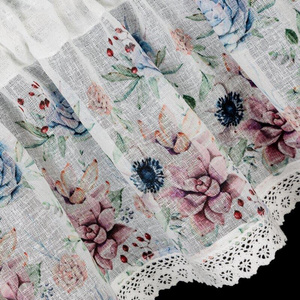 Curtain 60 x 150 Decorative Ready Dora White+Pink