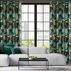 Curtain 140 x 250 Decorative Przel Malta Black + Gold