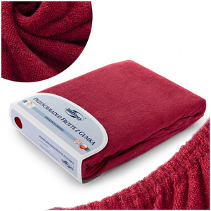Terry sheet with elastic 019_D Maroon 90x200