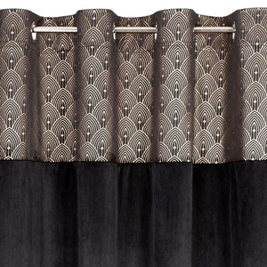 Curtain 140 x 250 Decorative Drawstring Agnes Black