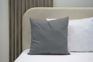 Cotton pillowcase 50 x 50 Solid Ola Graphite Graphite