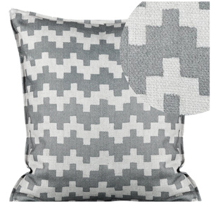 Geo Decorative pillowcase 45 x 45 Steel+Beige