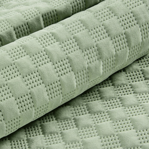 Quilted Velvet Bedspread 200 x 220 Sofia4 Dark Green