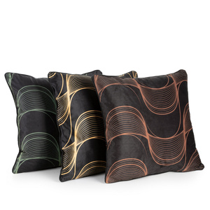 Velvet Pola pillowcase 40 x 40 Black + Beige