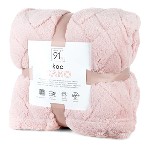 70 x 160 Plush Blanket Herringbone Caro Pink