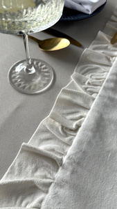 Table Runner 40 x 160 Decorative with Ruffles Ligia 01