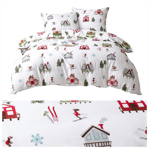 Bedding 220 x 200 3pc Satin Cotton Skiing